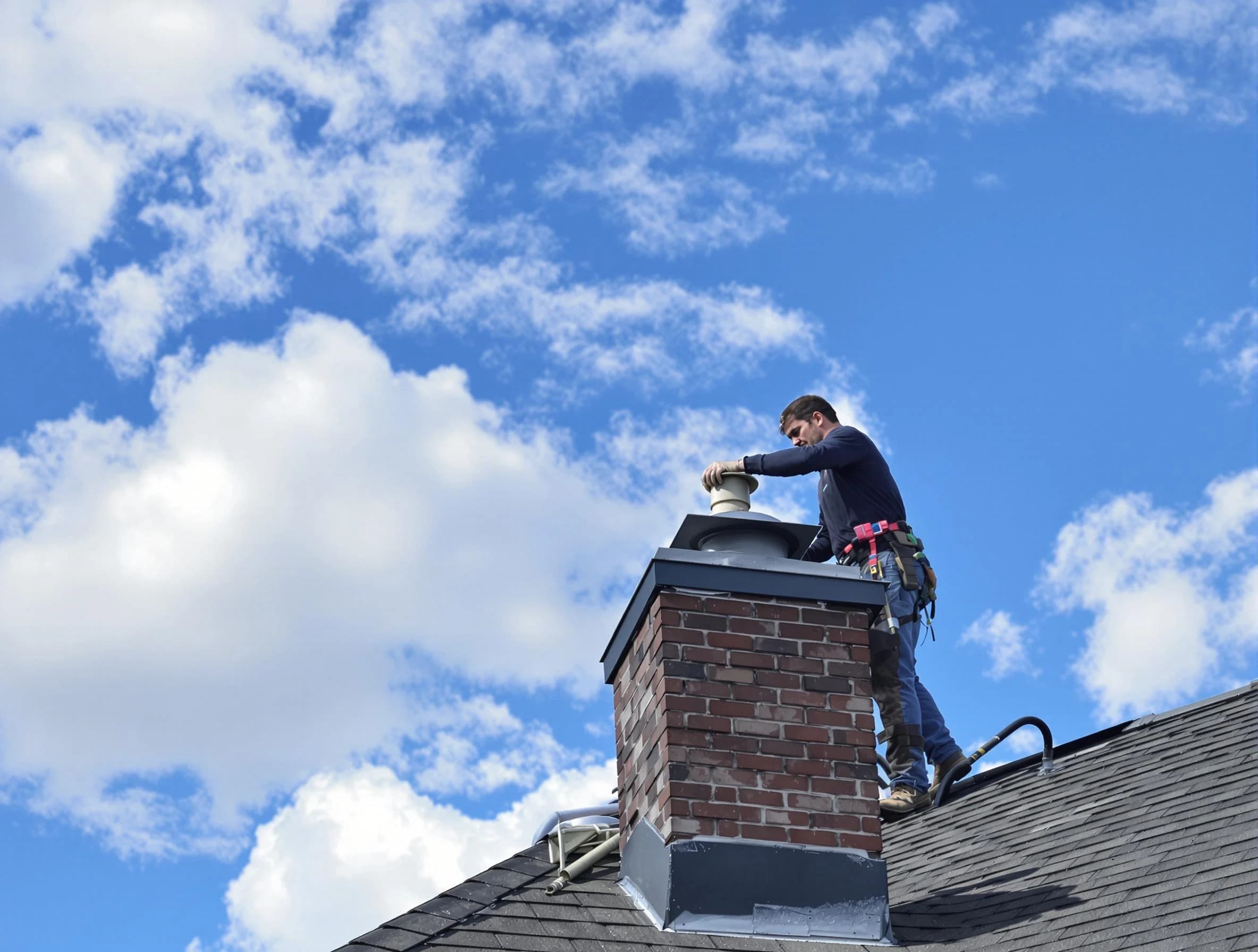 Farr West Chimney Sweep installing a sturdy chimney cap in Farr West, UT