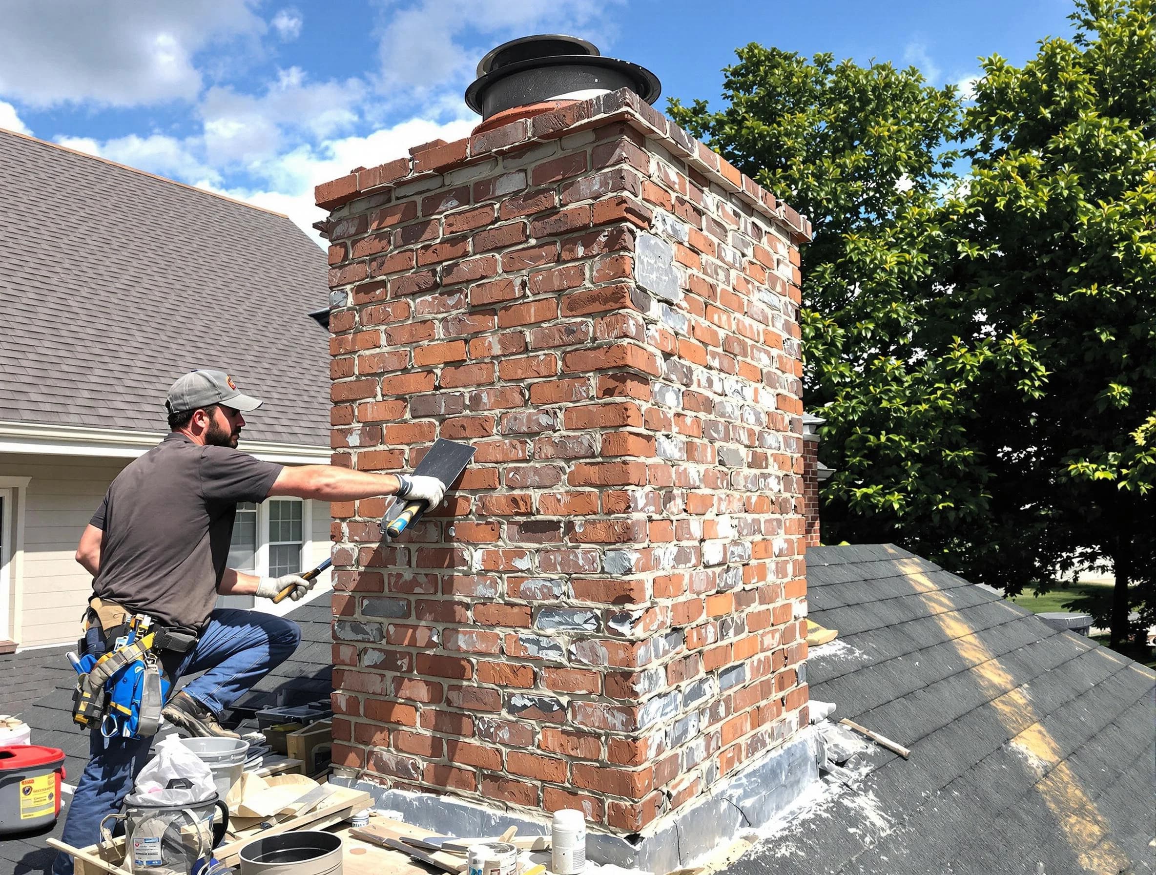 Completed chimney rebuild by Farr West Chimney Sweep in Farr West, UT