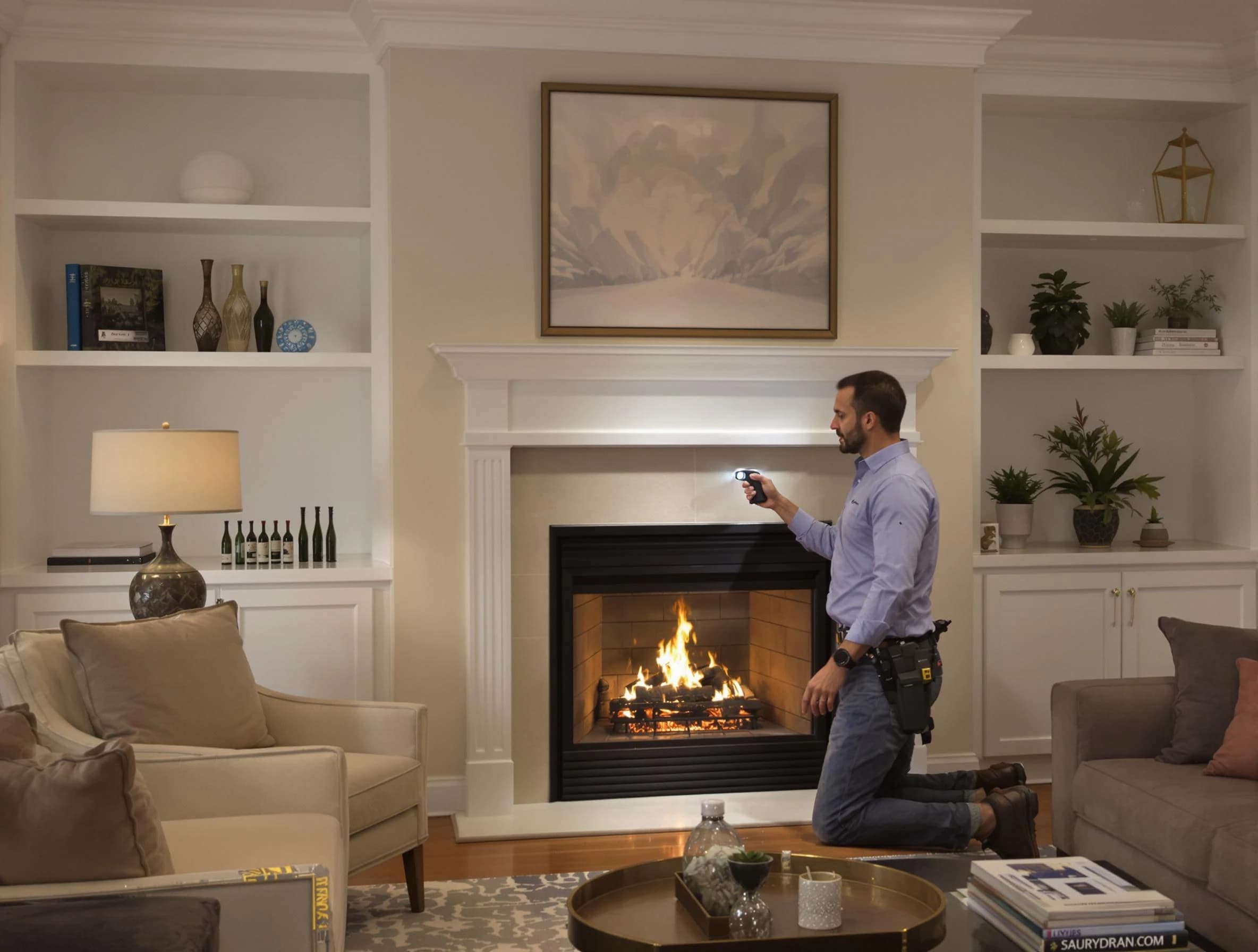 Farr West Chimney Sweep conducting a fireplace safety inspection in Farr West, UT