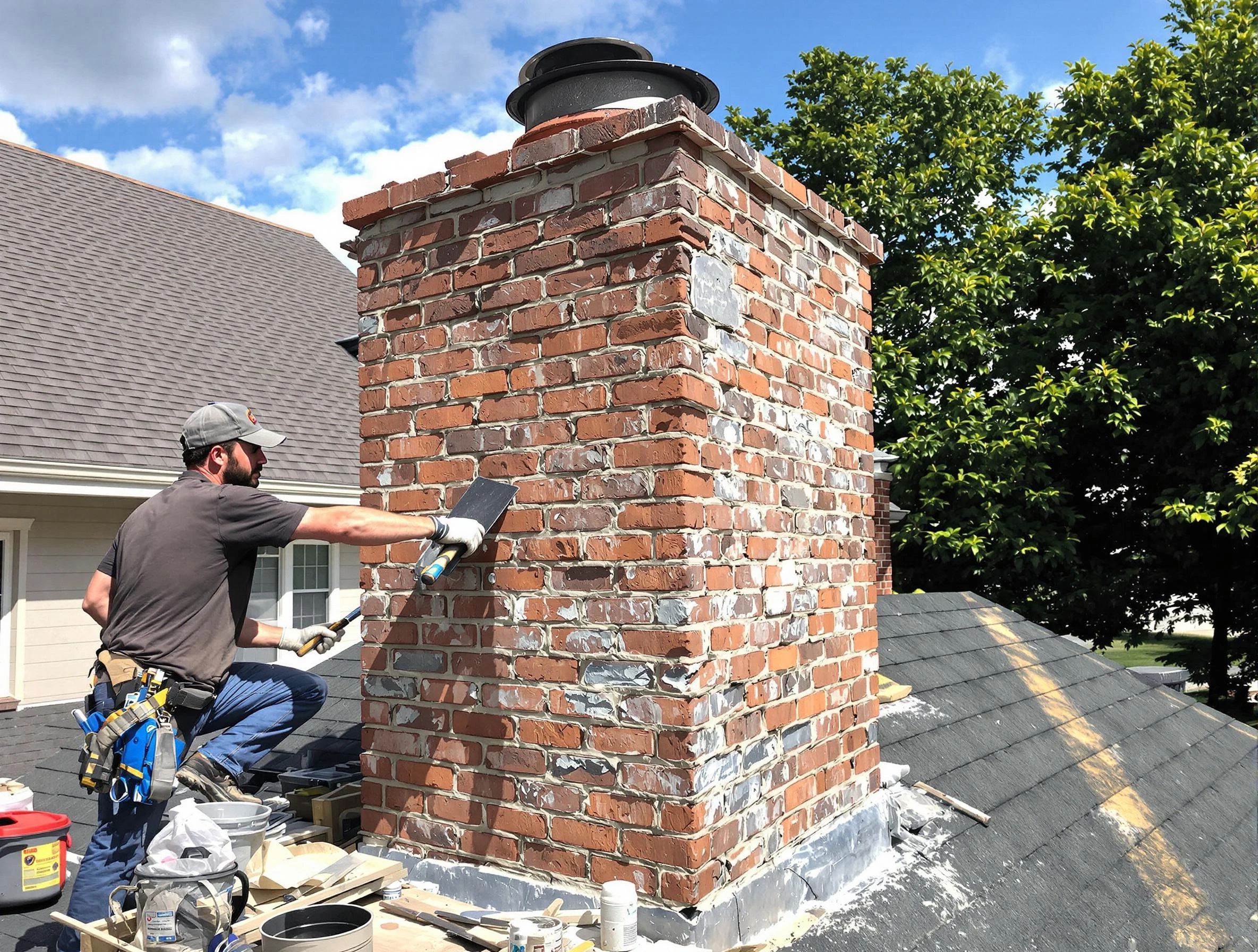 Completed chimney rebuild by Farr West Chimney Sweep in Farr West, UT