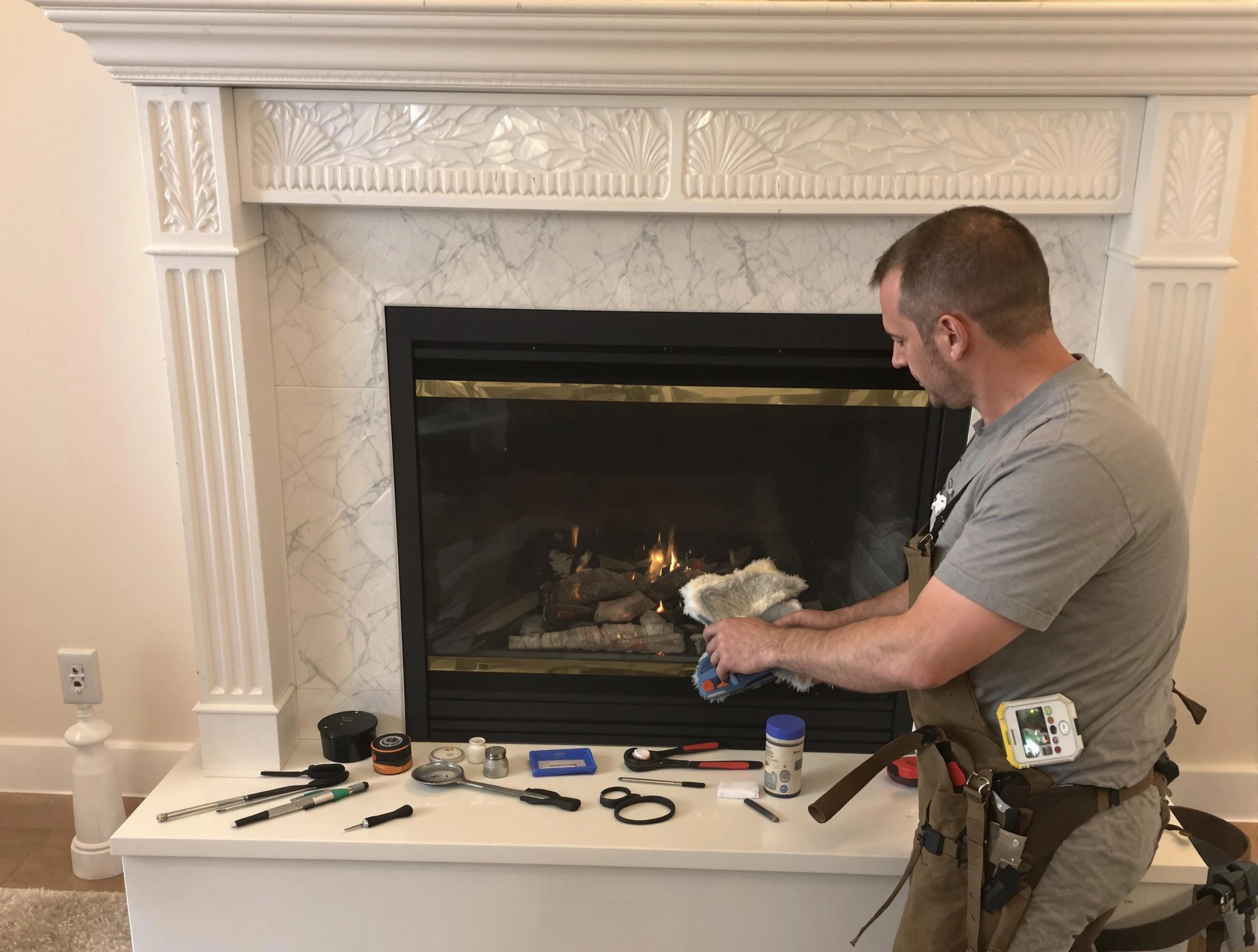 Farr West Chimney Sweep performing fireplace maintenance in Farr West, UT